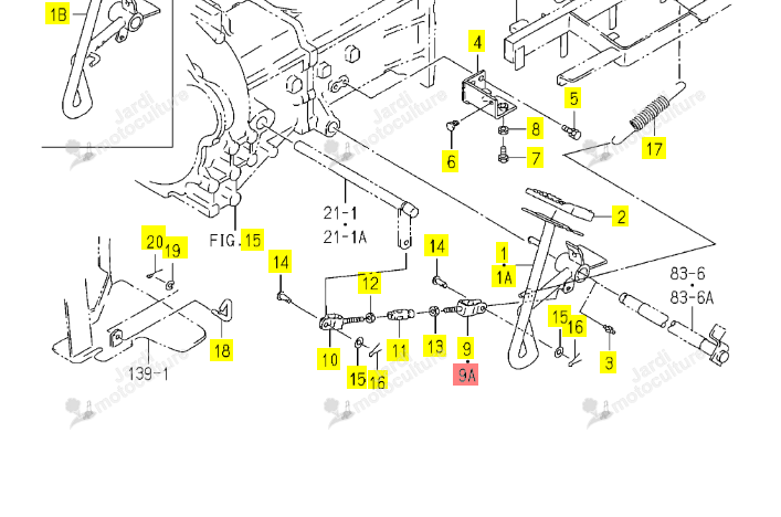 TIGE D EMBRAYAGE ISEKI 1444-122-230-20