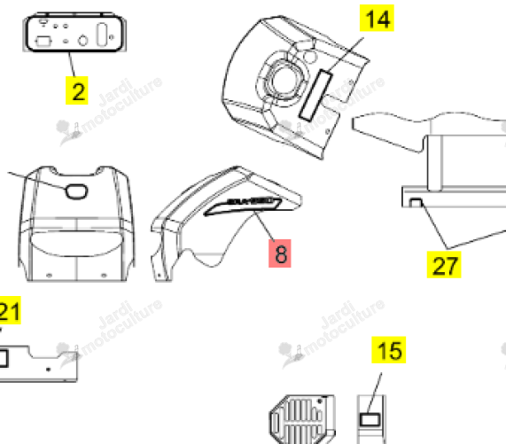 Étiquette Mod Capot G 950 Iseki 0675-913-013-0