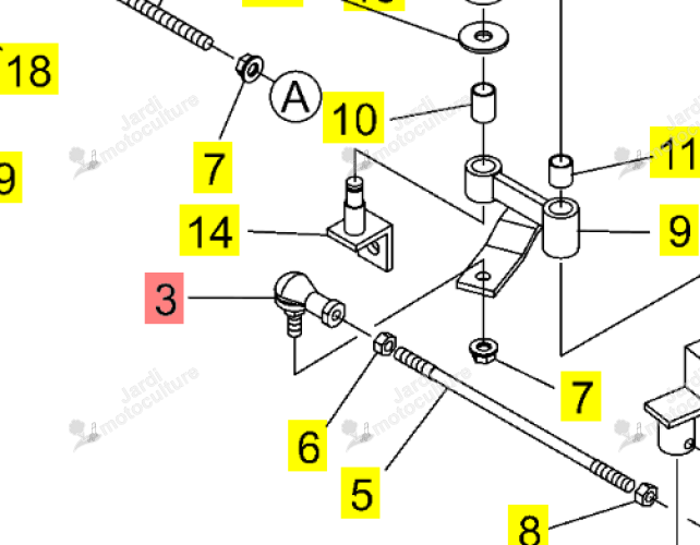 Rotule Droite M8 Iseki 0671-130-013-0