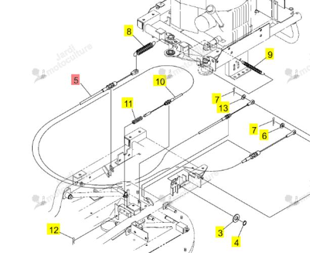 Câble Embrayage Lame Iseki 0671-760-012-0