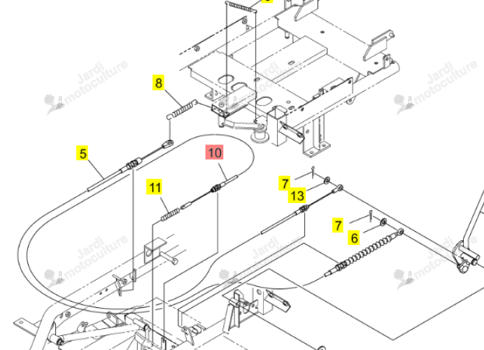 Câble Frein Lame Iseki 0670-760-013-0