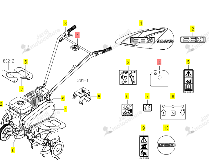 Autocollant Interrupteur Stop Iseki 1154-901-005-00