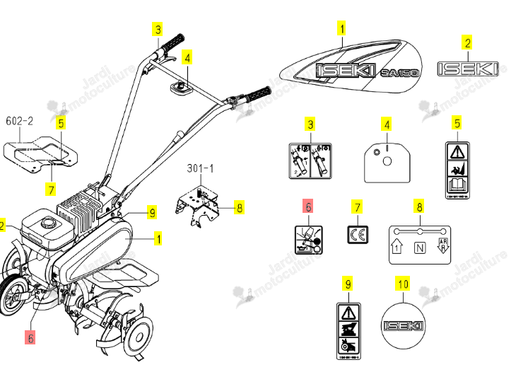 Autocollant Iseki 1154-901-007-00