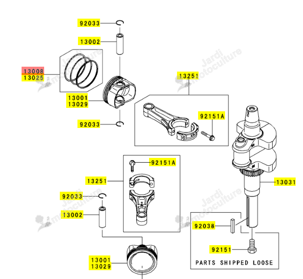 JEU DE SEGMENTS STD ISEKI 13008-7005