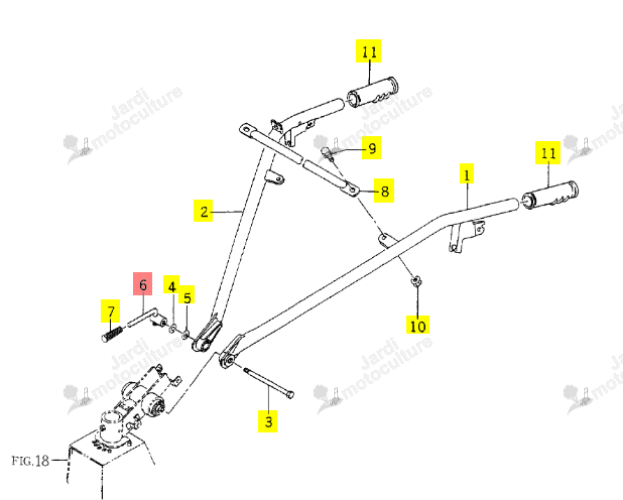 Manette Verrouillage Iseki 1125-311-220-00