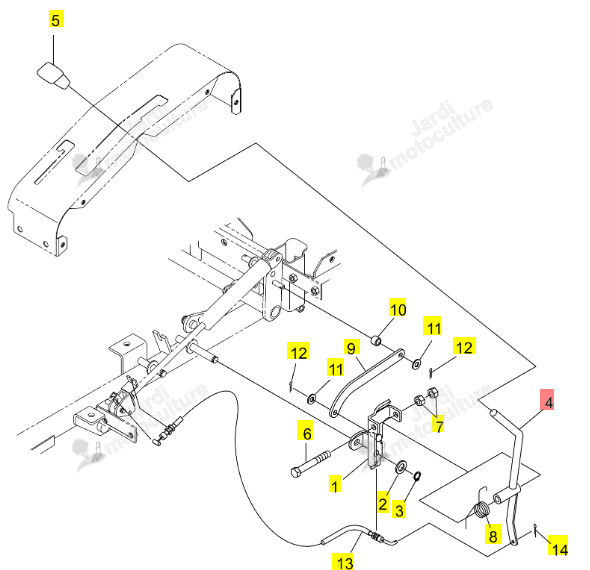 Levier d'Adjust Hauteur Iseki 0679-770-210-0