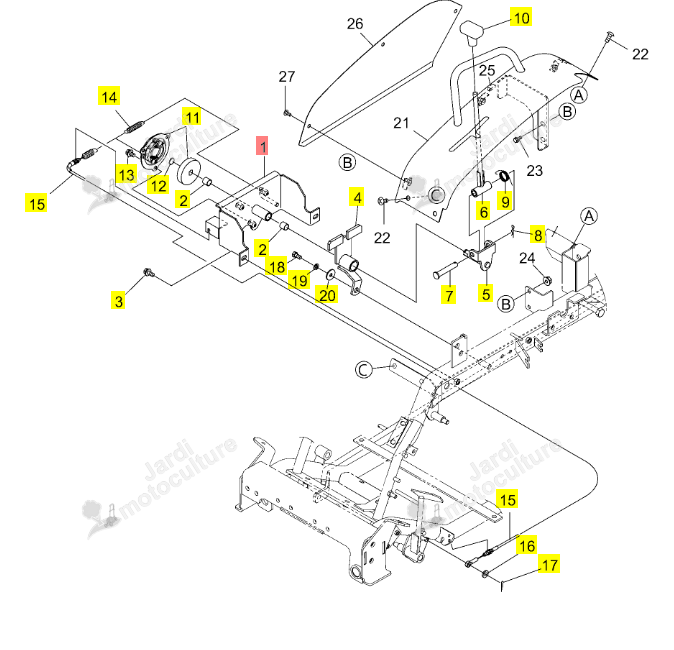 Base Levier HST Iseki 0680-611-500-0