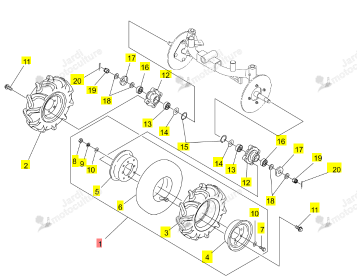 Roue Avant Gauche SRA800 Iseki 0674-320-200-0
