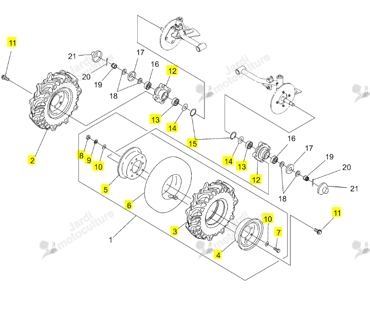 Roue Arrière Gauche 17x8.00-8 Iseki 0675-341-200-0