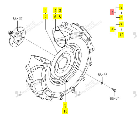 Roue Avant Gauche Agraire Iseki 1590-441-200-10