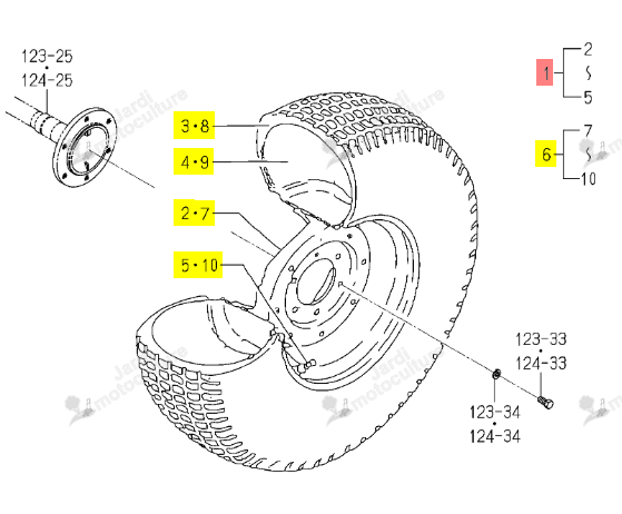 Roue Gazon AR G 20XW11 ISEKI 1510-331-310-10