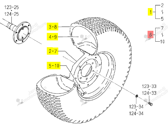 ROUE GAZON AR D 20XW11 ISEKI 1510-331-330-10
