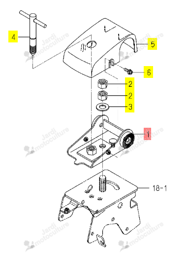 Support Cranté de Guidon Iseki 1154-302-200-10