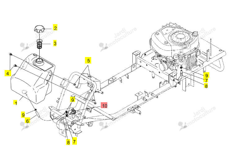 Robinet de carburant Iseki 0672-410-230-0