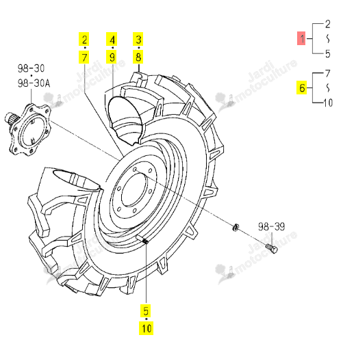 Roue Avant Gauche Agraire Iseki 1590-441-200-00