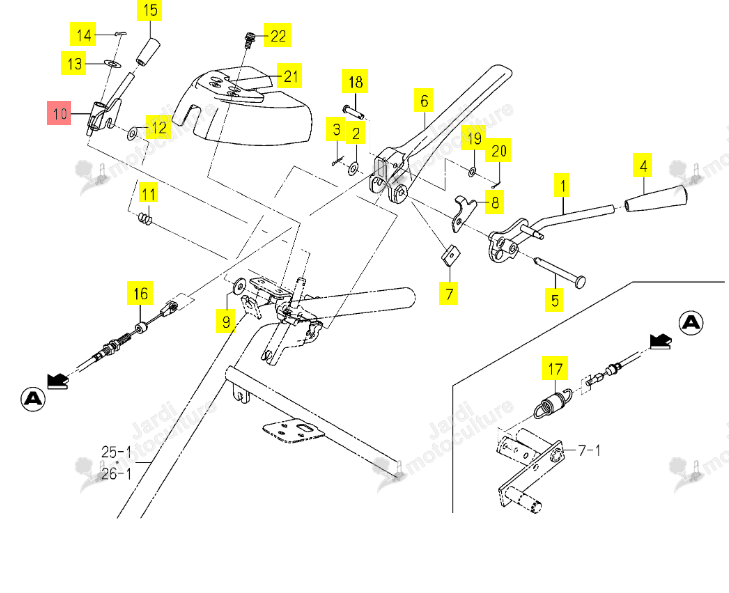 Commande d'arrêt d'embrayage Iseki 1157-401-200-00