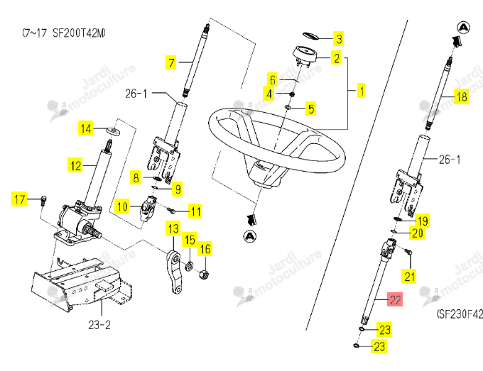 Cardan de direction Iseki 1689-403-200-00