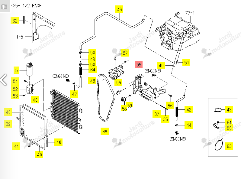 Support Compresseur Clim Iseki 1719-780-610-10