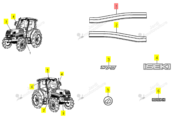 Auto-Collant Latéral Gauche Iseki 1719-901-001-00