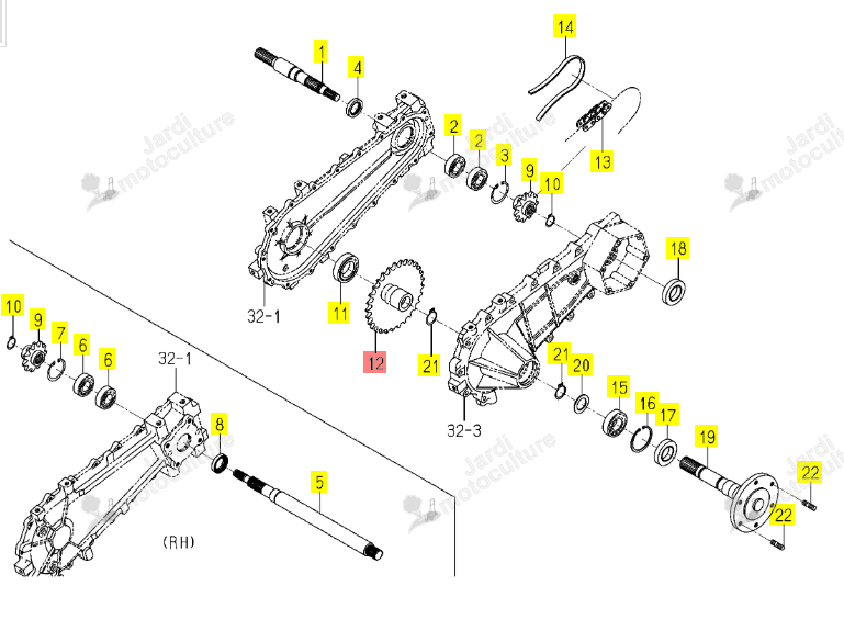 Pignon 29 Dents Iseki 1728-307-025-00