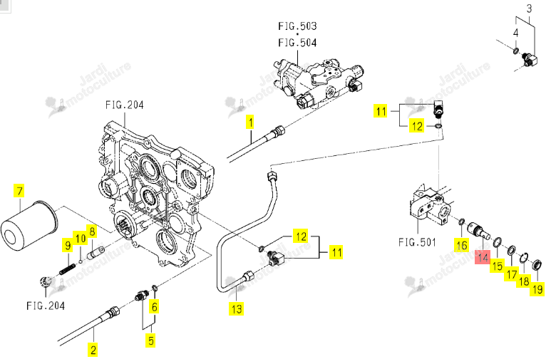 Distributeur PTO Iseki 1725-509-251-10