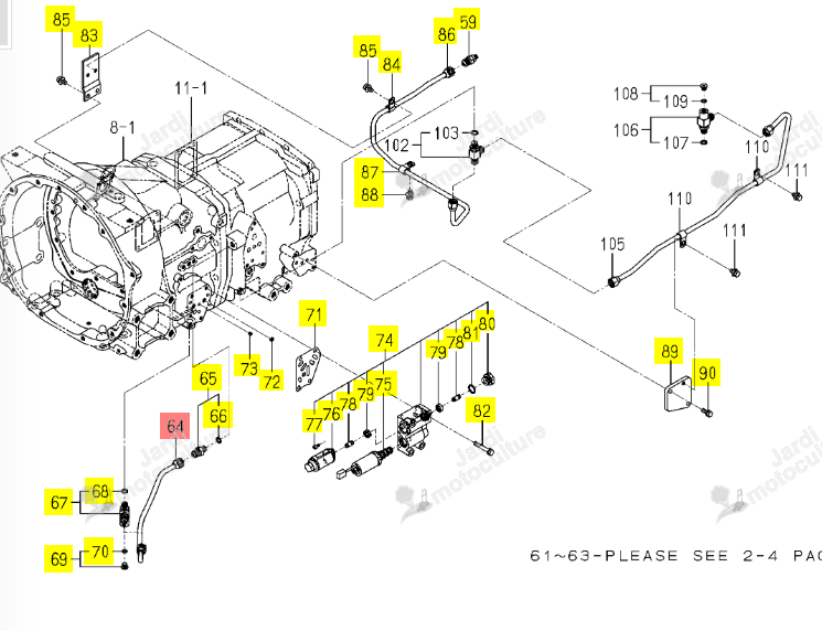 Tuyau Rigide PTO Iseki 1719-509-750-10
