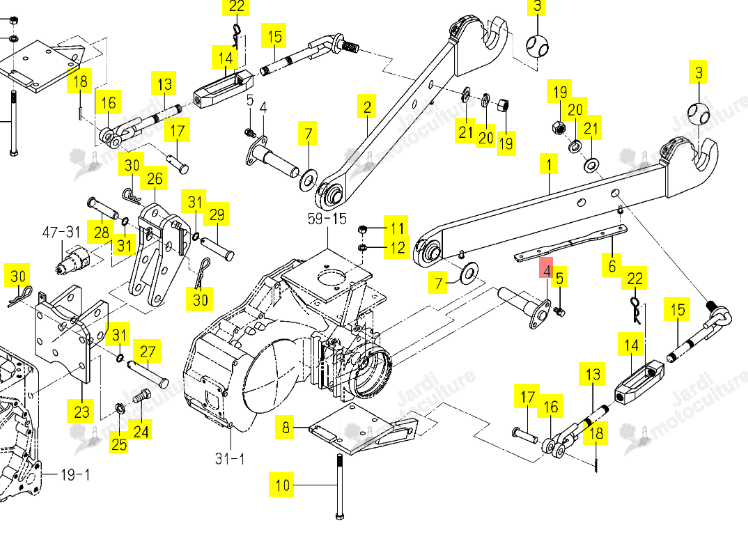 Axe Bras de Relevage Iseki 1719-514-520-10