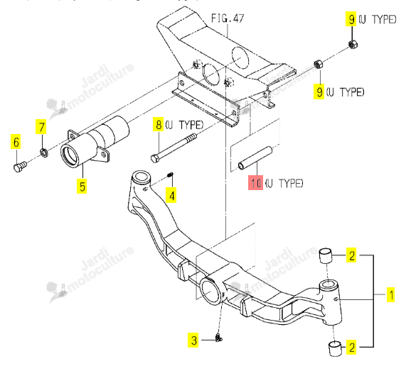Entretoise Iseki 1705-433-003-00