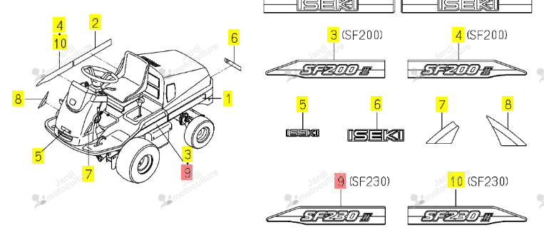 DECALQUE G. ISEKI 1689-902-023-00