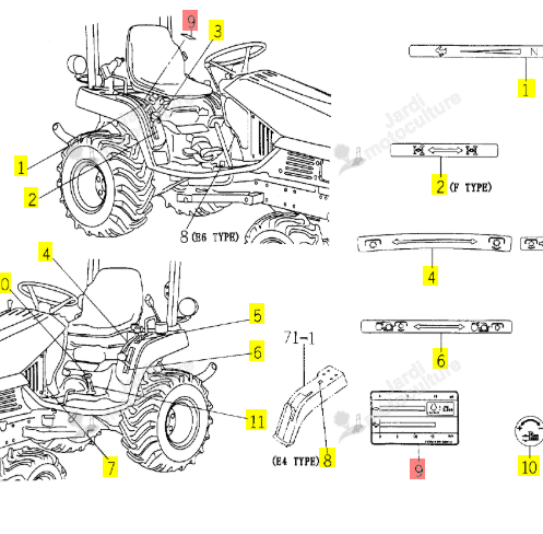 Autocollant Iseki 1725-902-007-00