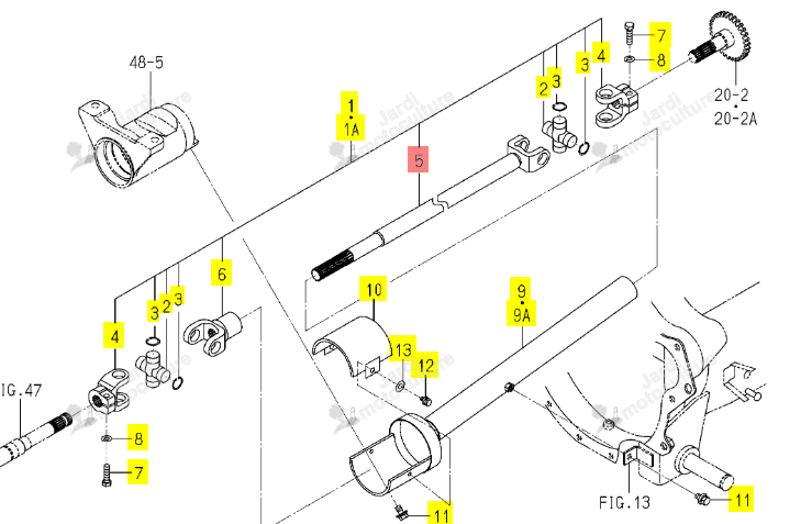 Arbre de Transmission Iseki 1725-120-214-00