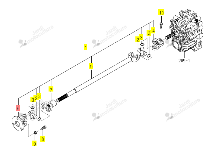 Adaptateur Cardan Iseki 1725-120-215-00