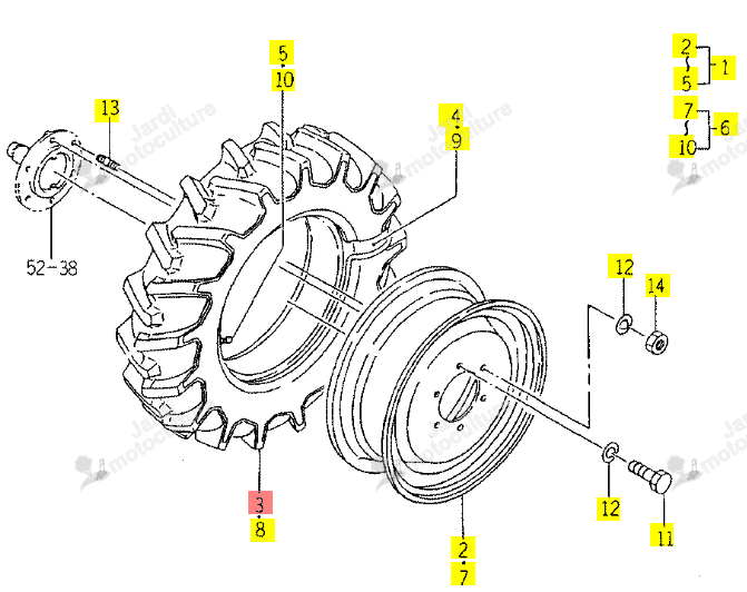 PNEU AGR. 7-16-4 ISEKI 1640-437-211-00