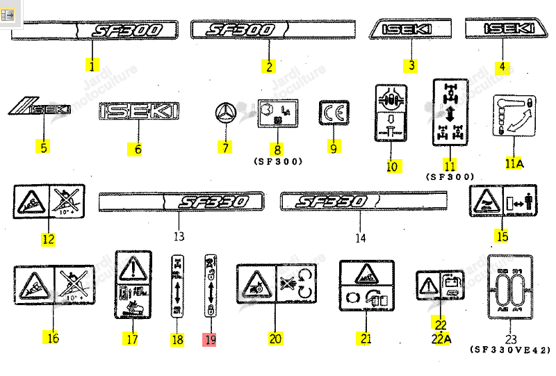 Etiquette Iseki 1636-901-018-00