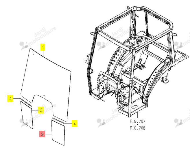Vitre Avant Gauche Iseki 1731-721-002-20
