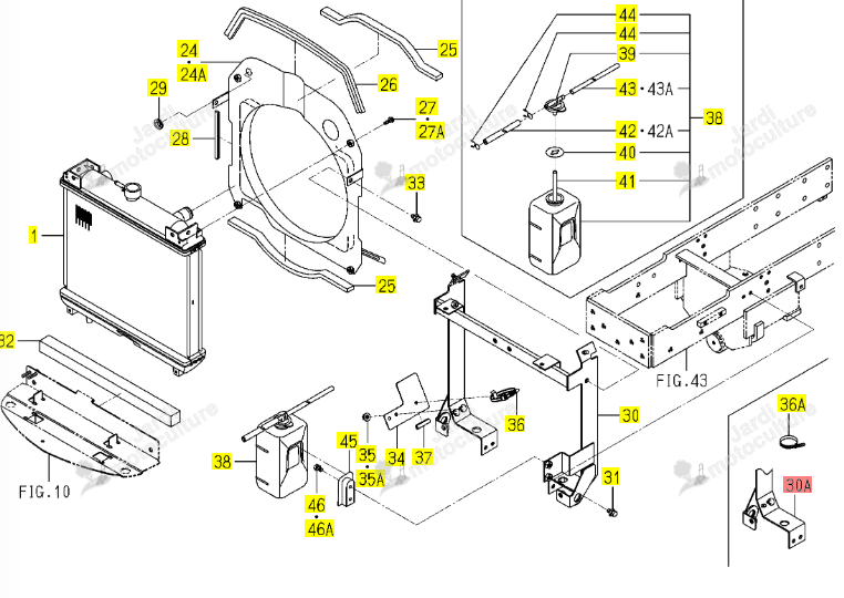 Support de Radiateur Iseki 1738-102-810-10