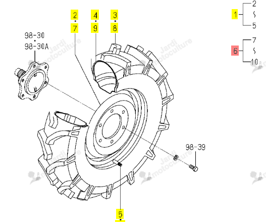Roue Avant Droite Iseki 1617-437-220-10