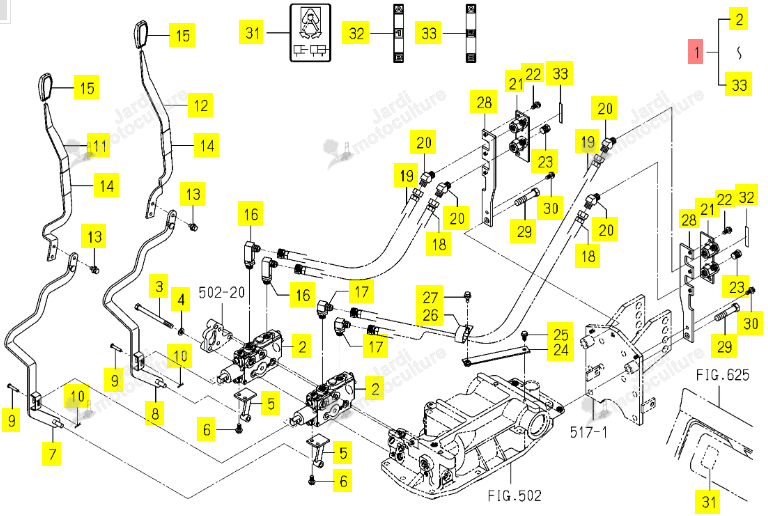 Ensemble Kit Hydro TG5470 Iseki 1744-512-330-20