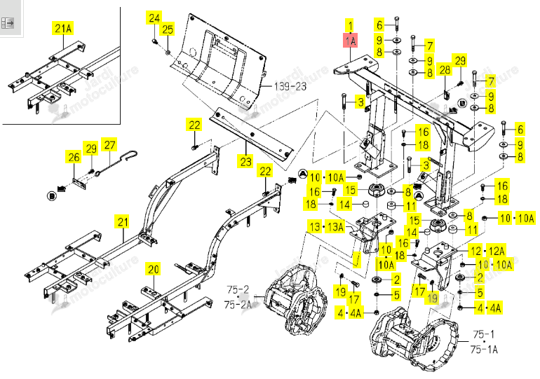Châssis AR Iseki 1740-626-530-20