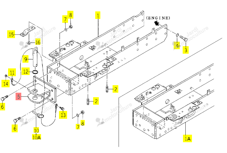 Attache Remorque TG5390 Iseki 1742-410-220-10