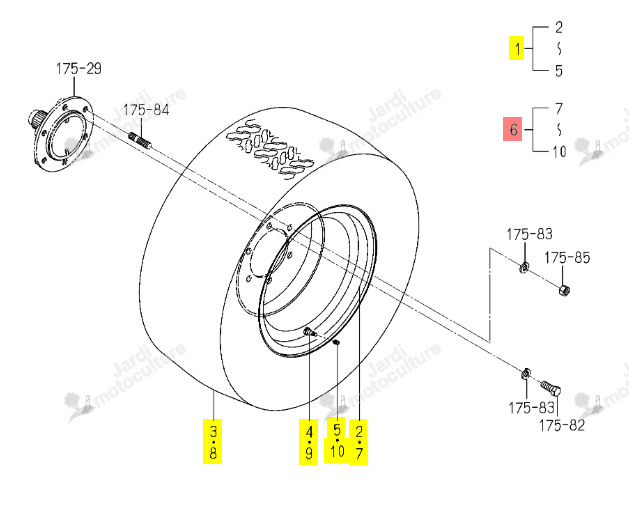 Roue Av Gazon D 29X12.00 Iseki 1711-438-210-20