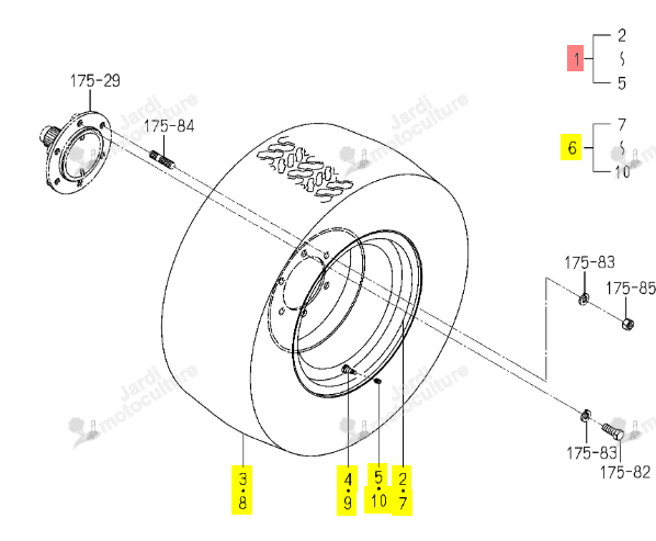 ROUE AV GAZON G 29X12.00 ISEKI 1711-438-200-20
