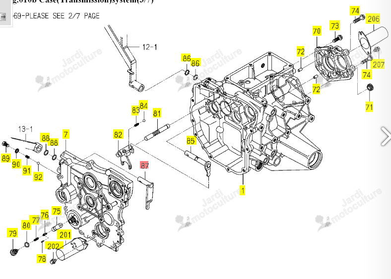 Sélecteur 4WD Iseki 1725-258-710-00