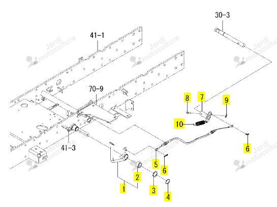 CABLE DIFFERENTIEL ISEKI 1725-313-730-40