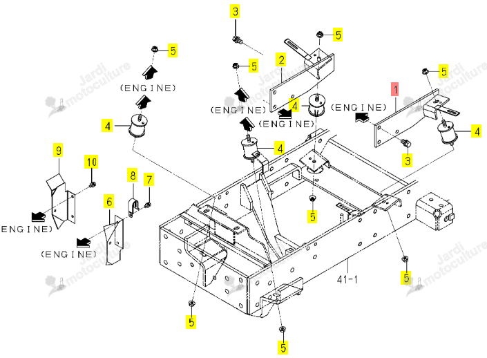 Support Moteur Gauche Iseki 1725-101-310-10