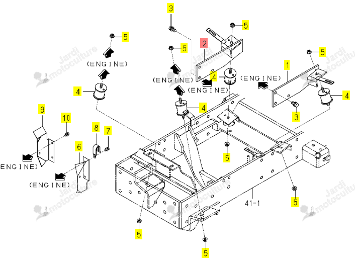Support Moteur Droit Iseki 1725-101-320-10