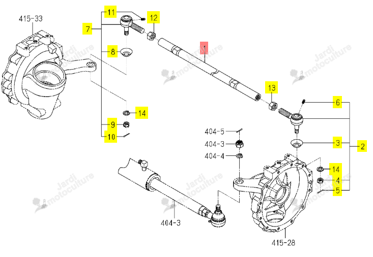 Barre de direction Iseki 1742-436-001-10