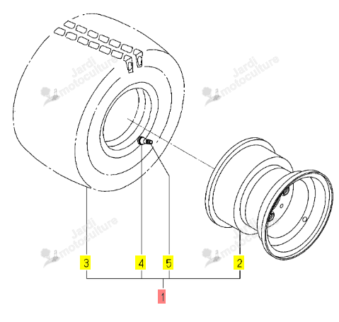 Roue Gazon Complète Iseki 1739-437-460-10