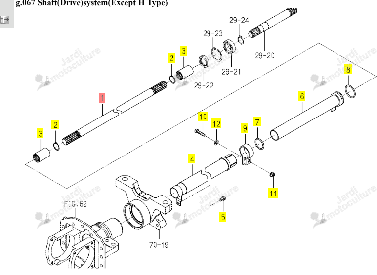 Arbre 4WD Iseki 1736-431-001-30