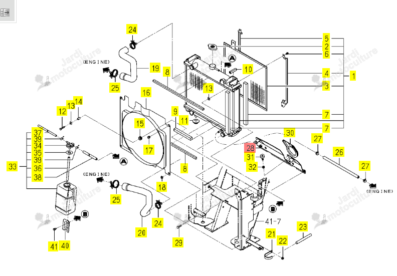 Support Radiateur Inférieur Iseki 1739-102-710-10